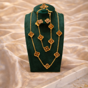 Ensemble trèfle femme – Style Van Cleef – Acier inoxydable